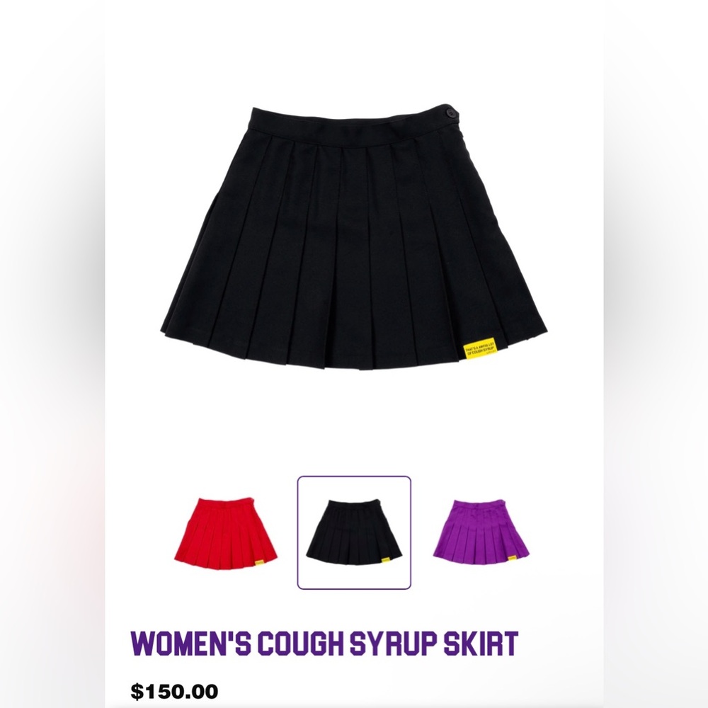 Women’s Awful Lot of Cough Syrup Black Pleated Skirt